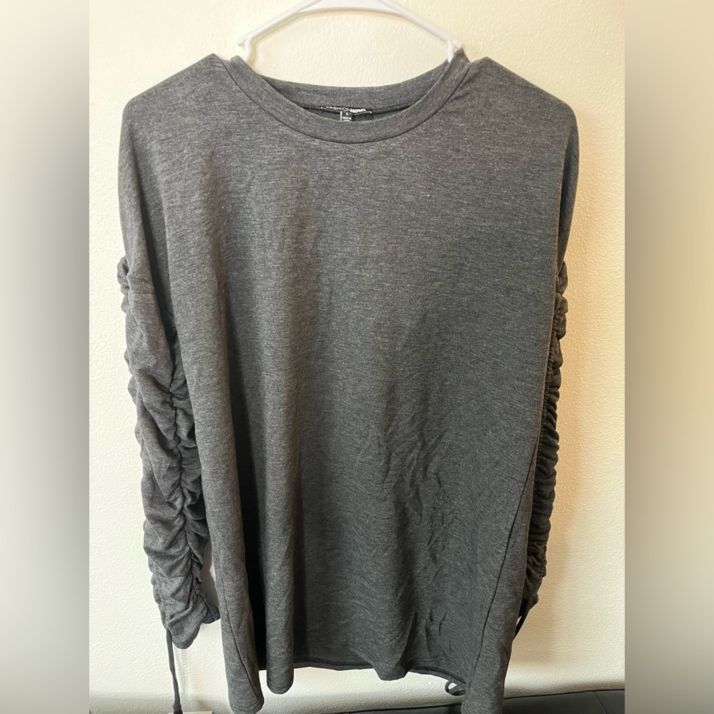 Fashion Nova Grey Long sleeve dress